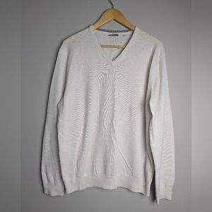 Stenstroms mens cashmere v-neck sweater elbow patches xl